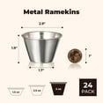 thumbnail image 2 of Fit Meal Prep [24 Pack 4 oz Stainless Steel Dipping Sauce Cups, Reusable Metal Ramekins, Commercial Grade Condiment Bowls, Individual Portion Cups, Small Round Au Jus Cup for Home, Restaurant, 2 of 7