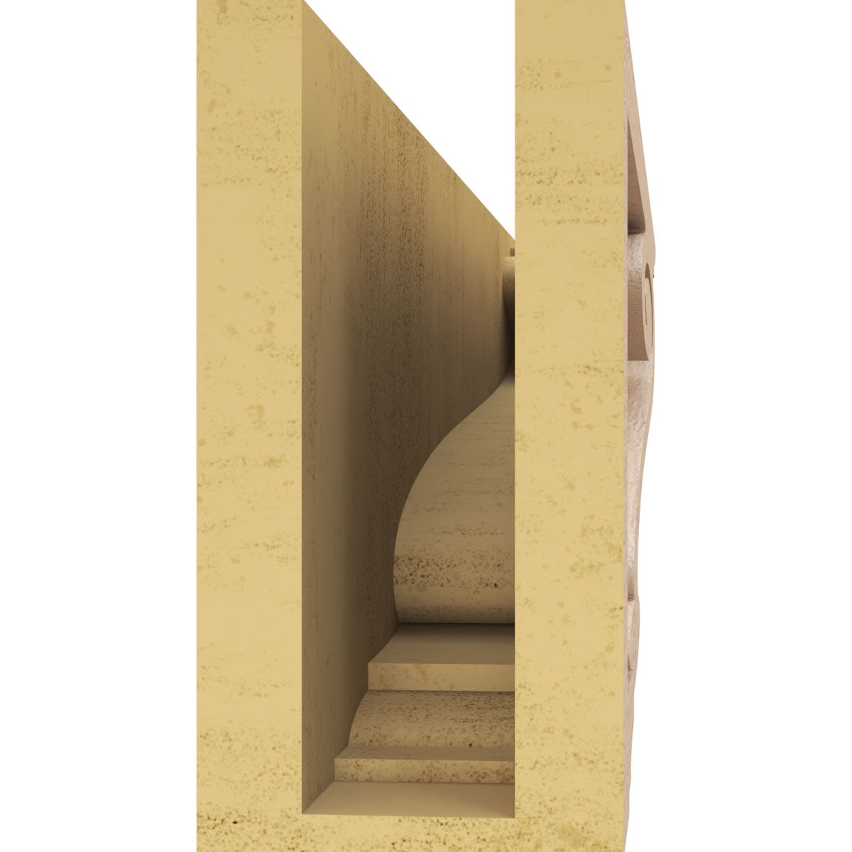 4"W x 24"D x 8"H Thin Scroll Rough Cedar Woodgrain TimberThane Corbel, Primed Tan