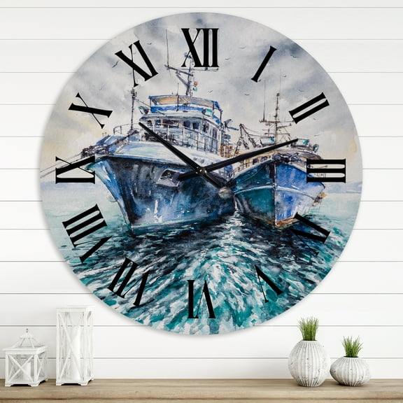 Designart 1 in Coastal Wall Clock