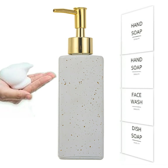 Bxaolu Foaming Hand Soap Dispenser, Refillable Glass Pump Bottles for Liquid or Lotion, Modern Foam Dispenser for Bathroom, Kitchen, Sink(White, 11.8Oz)