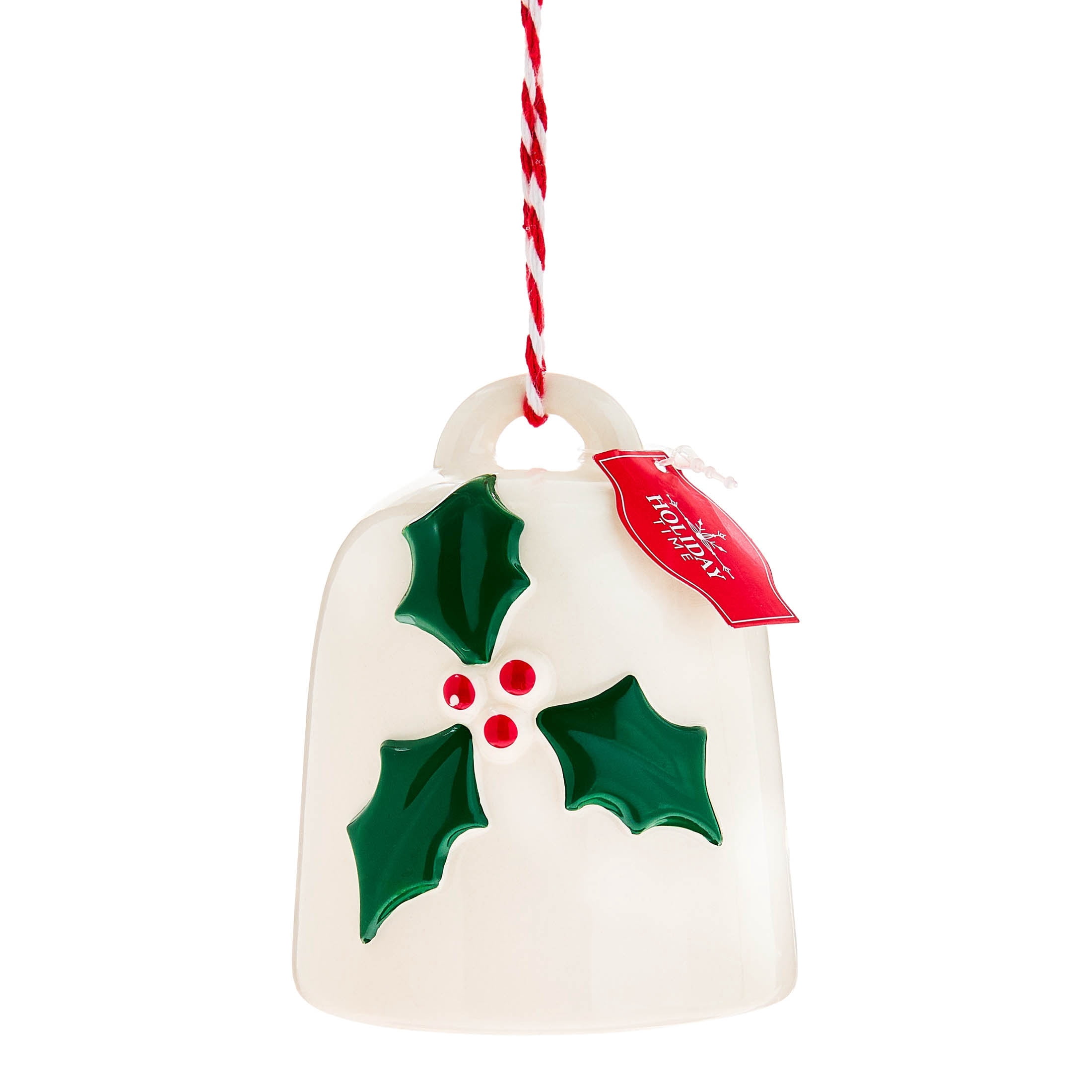 White/Red/Green Holly Bell Christmas Ornament, 3.8", by Holiday Time