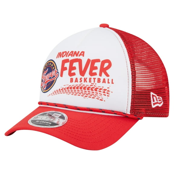 Unisex-New Era  White/Red Indiana Fever 9FORTY A-Frame Graphic Trucker Hat