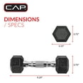 thumbnail image 4 of CAP Barbell, 5lb Coated Rubber Hex Dumbbell, Pair, 4 of 6