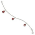 thumbnail image 2 of White Sterling Silver bracelet Themed 6 in Polished Children's Enameled Ladybug, 2 of 3
