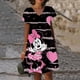 thumbnail image 2 of Vestido de manga corta con cuello en V, informal, bohemio, holgado, elegante, de verano, con estampado 3D de Disney, Minnie y Mickey Mouse, 2 of 5