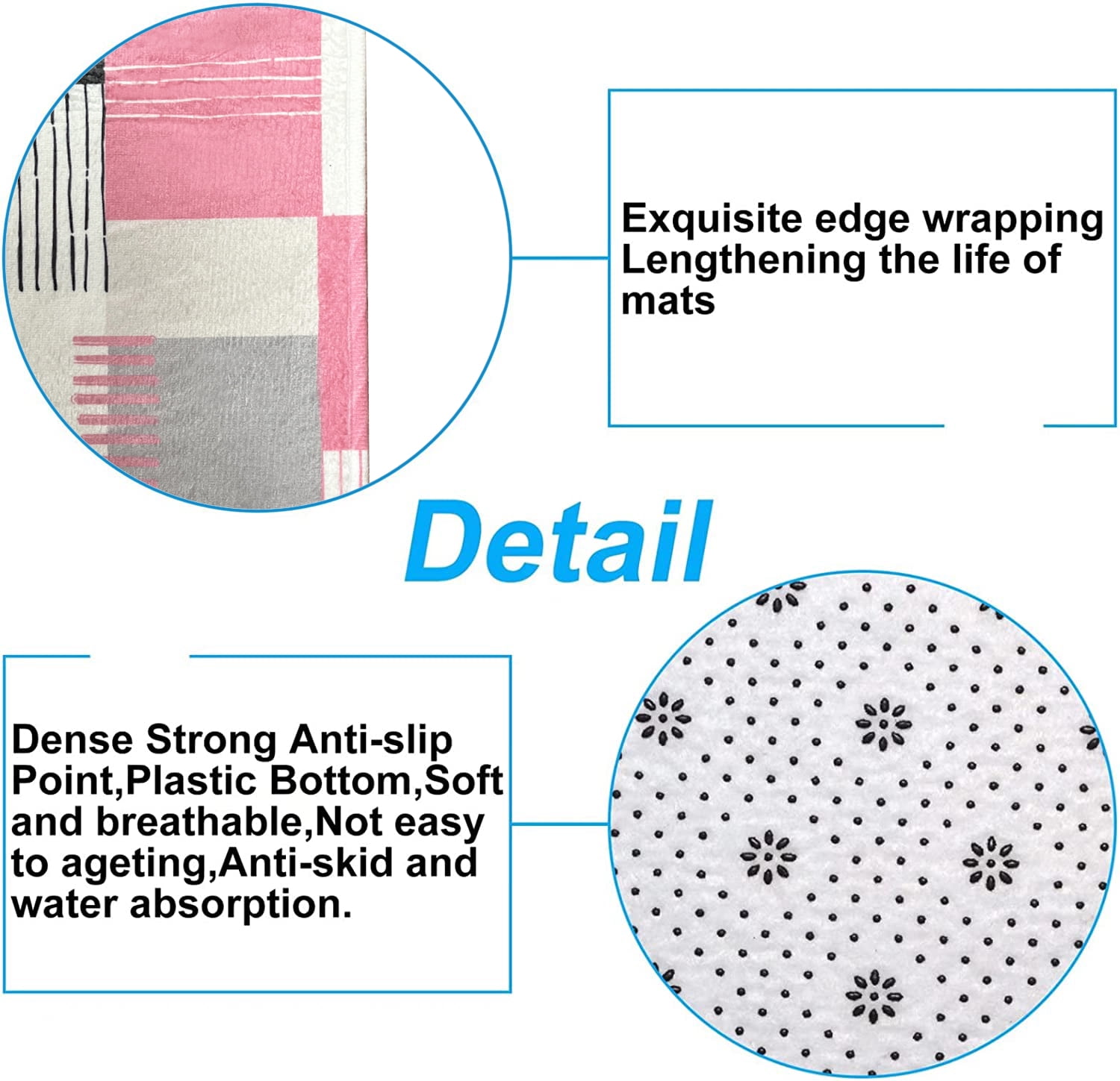 All Smiles 4-Piece Bathroom Sets Shower Curtain Set with Non-Slip Rug and Toilet Lid Cover,Pink