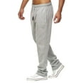 thumbnail image 2 of FOCUSNORM Men Casual Long Pants Solid Color Straps Elastic Band Loose Bottoms, 2 of 3