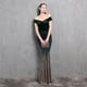 thumbnail image 5 of Vestido de noche clásico con cola de pez y hombros descubiertos para mujer, elegante, para banquetes, reuniones anuales, temperamento, terciopelo, aura, reina, 5 of 6