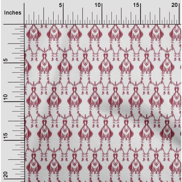 oneOone Tissu Popeline de Coton Imprimé Ikat Paisley BTY 42 Pouces de Large