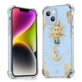 thumbnail image 1 of Sun and Moon Clear Case for iPhone 14,Aesthetic Art Design Case for Men Women,Unique Soft Transparent TPU Bumper Case Cover, 1 of 5