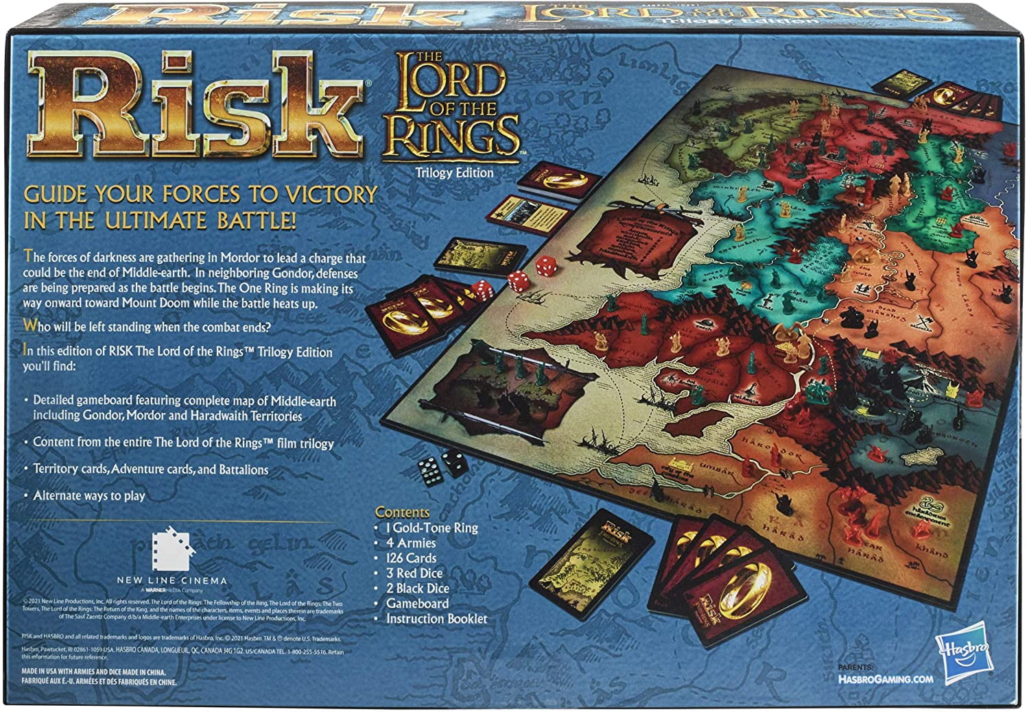 Risk: The Lord of the Rings Trilogy Edition, Inspired by The Lord of the Rings Movies, Strategy Board Games for Ages 10+, Family Games for 2-4 Players