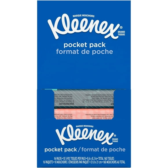 Kleenex 3-Ply Pocket Pack Facial Tissues (32 Pack Of 10 Tissues) Total 320 Tissue Sheets