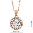 thumbnail image 2 of Gem Stone King 18K Rose Gold Plated Silver Pendant with Chain Set with Moissanite (1.44 Cttw), 2 of 3