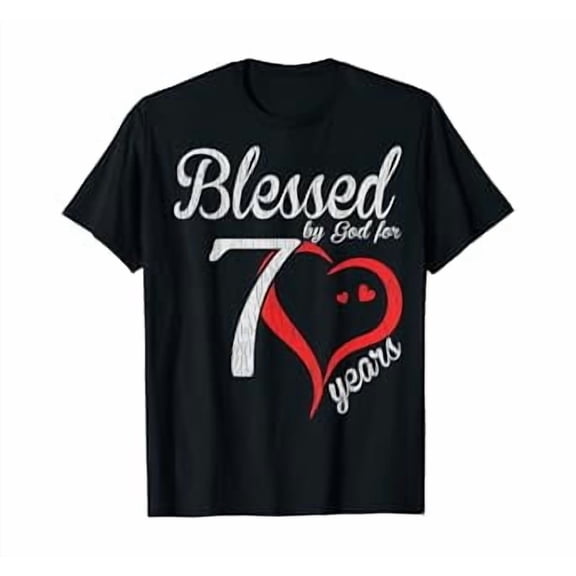 Vintage 70th Birthday Blessed By God, Happy Birthday Gift T-Shirt