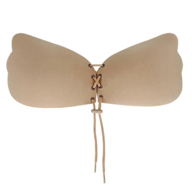 Women Invisible Adhesive Strapless Push Up Bra, Stick On Backless Bra With Drawstring, Reusable Sticky Silicone Padded Bra For Wedding, Everyday Weari