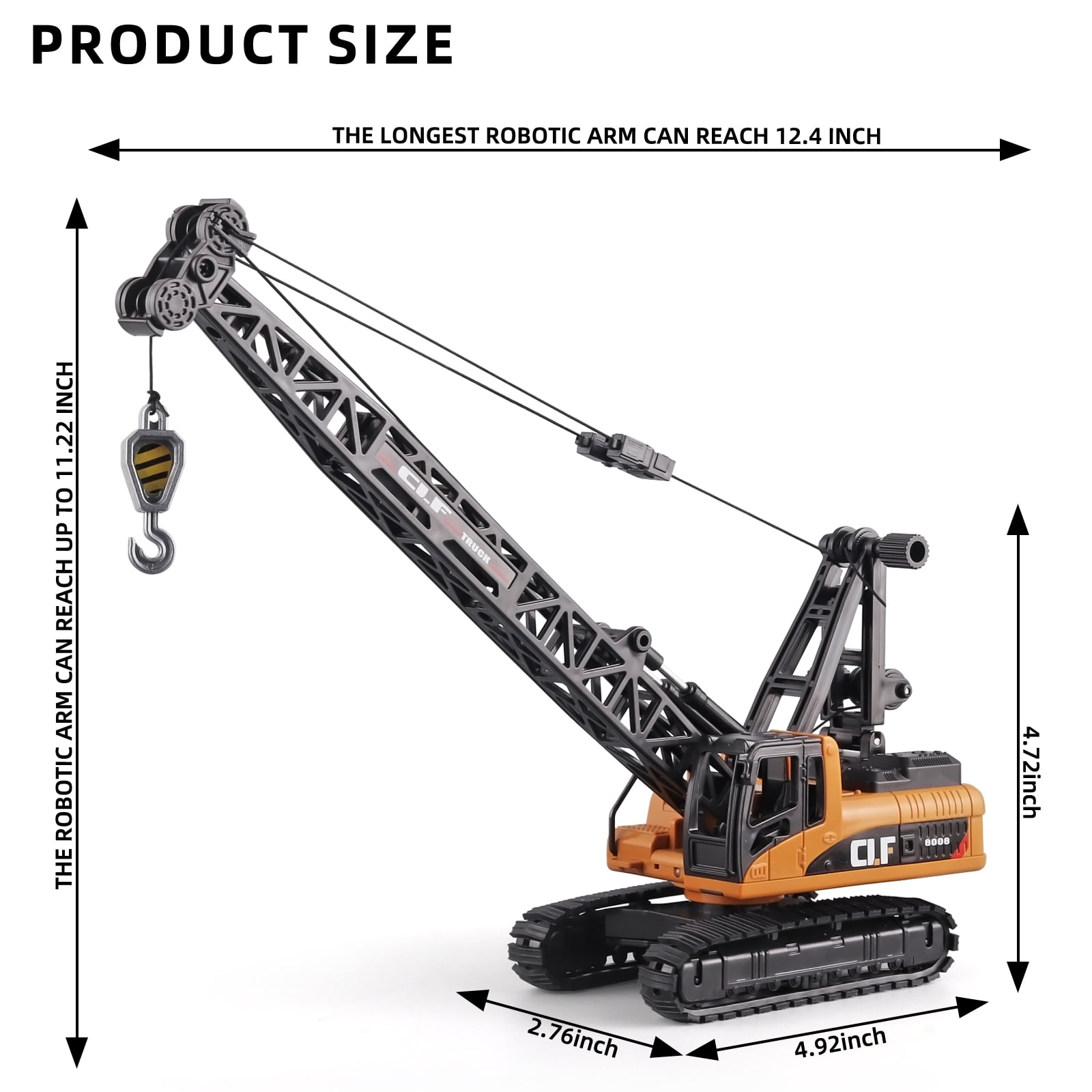 Anmyjuly Construction Crane Toys for 3-8 Year Old Boys with Sounds Friction Power Transport Dump Truck Bulldozer Toys Cars for Kids Christmas Birthday Gift