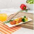 thumbnail image 3 of Pulp Tek Rectangle White Sugarcane / Bagasse Modern Plate - 9 1/2" x 4 1/4" x 1/2" - 100 count box, 3 of 10