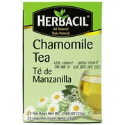 Herbacil Chamomile Tea, Caffeine-Free Herbal Infusion, 25 Tea Bags
