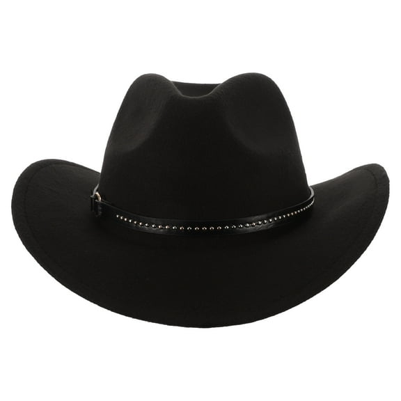 ELAYARD Black Wool Felt Western Hat for Parties, Events, Outdoor Activities, and Versatile Style