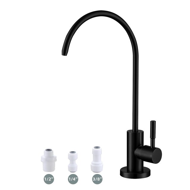 Grifo Bifordo Negro Mate de Acero Inoxidable SUS304