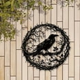 thumbnail image 4 of Gothic Art Metal Crow Wall Art Metal Crow Wall Plaque Unique Design Home Decoration Autumn Decoration Gothic Wall Decoration Crow Decoration Christmas Decorations Ceramic Stained Glass Heart Window, 4 of 4