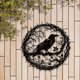 thumbnail image 4 of Arte gótico de metal con cuervo para pared, placa de metal con cuervo para pared, diseño único, decoración del hogar, decoración de otoño, decoración de pared gótica, decoración de cuervo, adorno de, 4 of 8