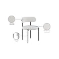 thumbnail image 2 of Meridian Furniture Beacon Cream Faux Leather and Boucle Fabric Dining Chair, 2 of 9