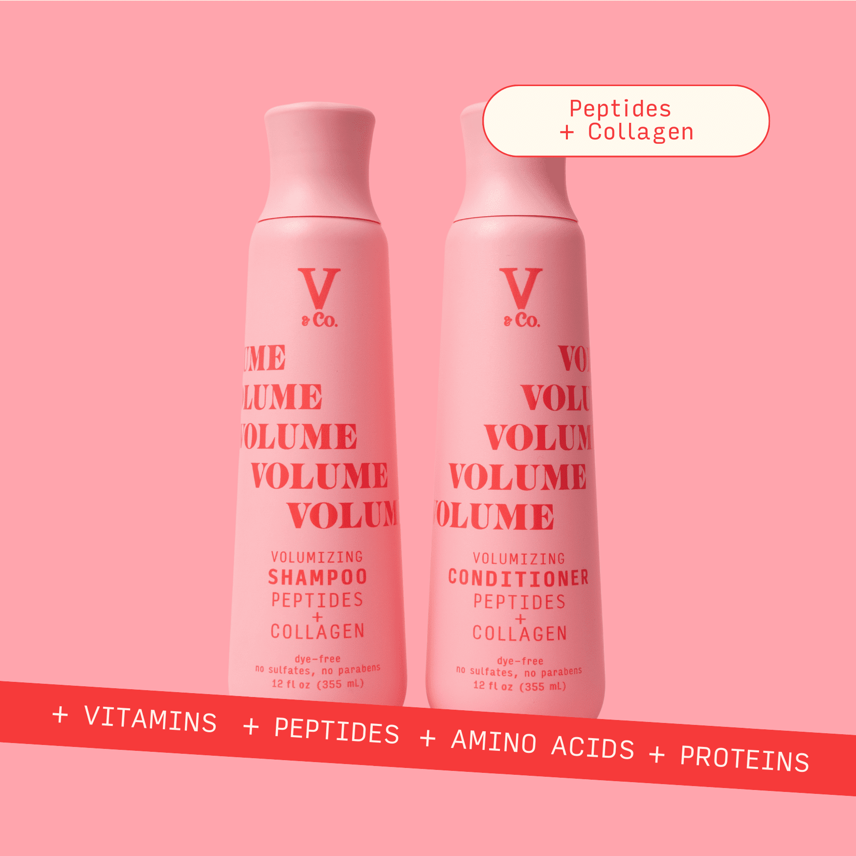 V&Co. Beauty Volumizing Conditioner 12 oz, Squeeze Bottle