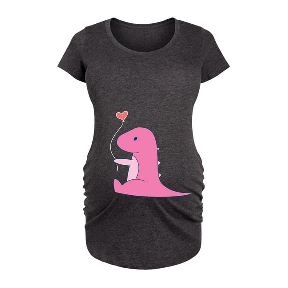 Bloom Maternity - Blue Dinosaur Art - Women's Maternity Scoop Neck Graphic T-Shirt