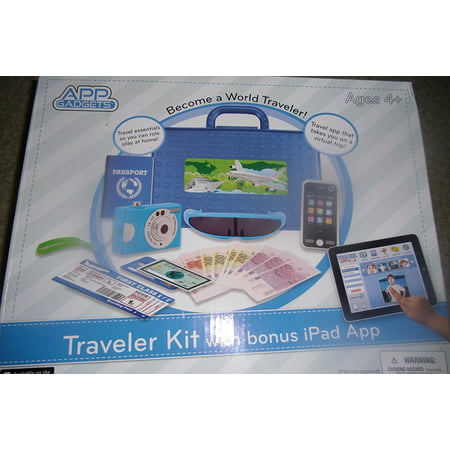 App Gadgets BlueTraveler Kit with Bonus iPad App, Traveler Kit Includes: Sunglasses, (4) Boarding Passes, Suitcase, (2) Credit Cards, Currency, Cell Phone,.., By (Best Credit Card Generator App)