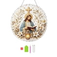 thumbnail image 2 of DIY Jesus with Bible Dove Cross Diamond Painting Suncatcher Hanging Ornament Kit, Pearl Round Acrylic Sun Catcher, Diamond Art Decor for Faith Home Wall Hanging Ornament 20X20cm, 2 of 5
