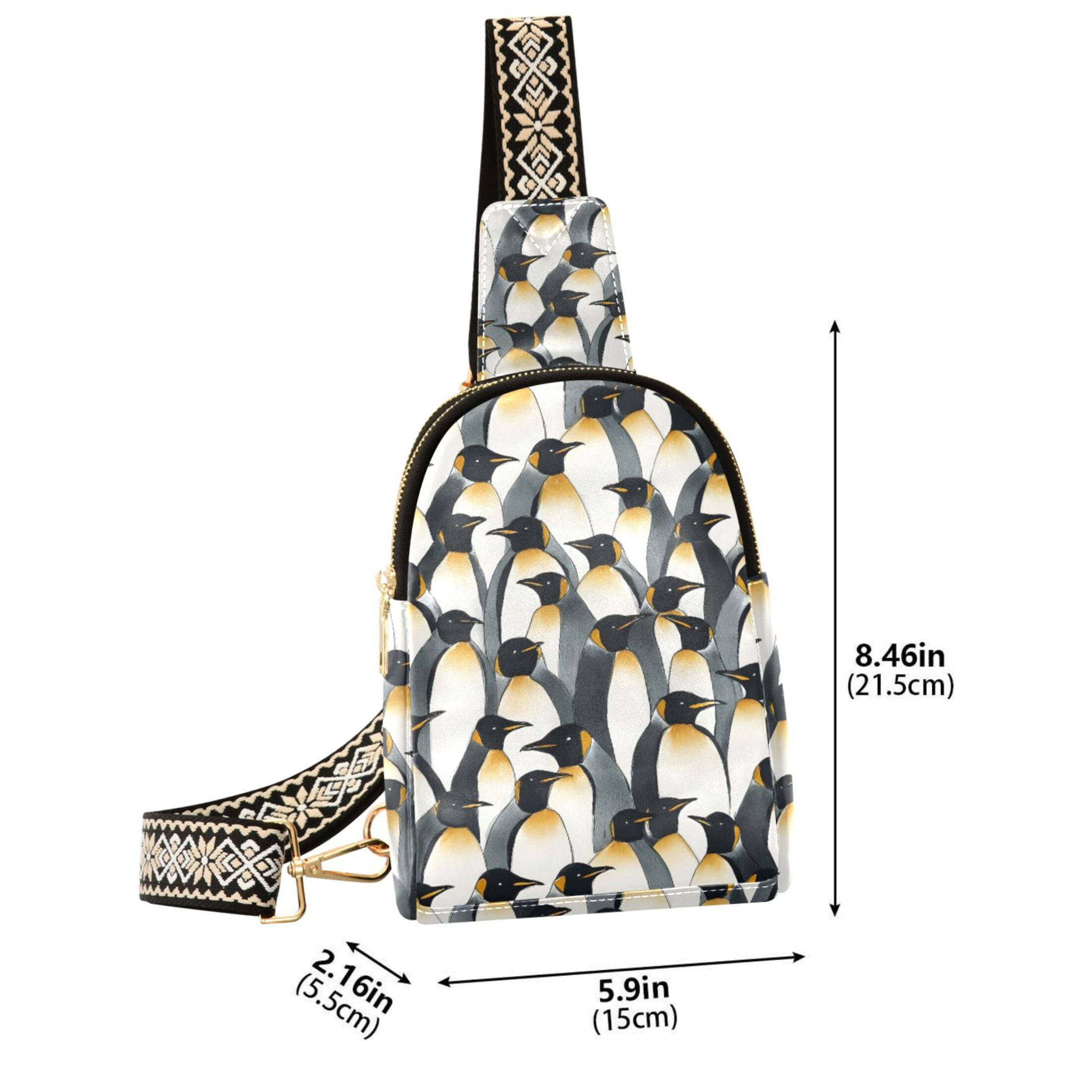 ALAZA Penguins Pattern Sling Bag for Women Men Waterproof Crossbody Chest Bags