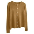 thumbnail image 2 of EchfiProm Womens Long Sleeve Tops Khaki Cardigan Casual Ribbed Loose Solid Sweater for Womens, 2 of 3