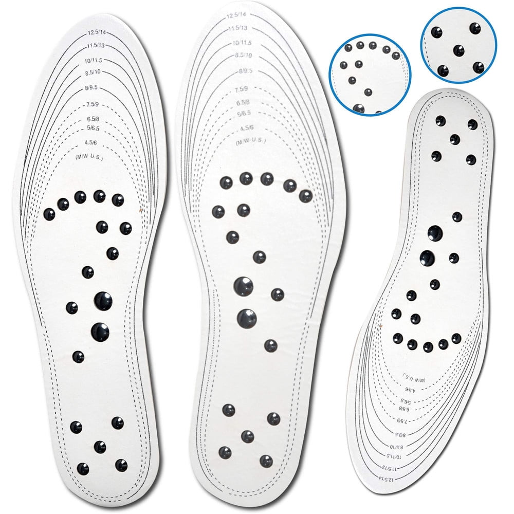 Magnetic Shoe Insoles Feet Gel Support Reflexology Arch Support Breathable UK 