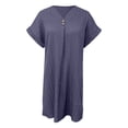 thumbnail image 4 of DHFJKG V Neck Tshirt Dresses For Women Short Sleeve Lightweight Summer Loose Fit Solid Color Mini Dress Casual Daily Wear Versatile Dresses, 4 of 5