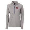 thumbnail image 2 of Women's Cutter & Buck Gray Utah Utes Adapt Eco Knit Stretch Recycled Half-Zip Pullover Top, 2 of 3