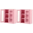 thumbnail image 4 of Set of 2 Kit Wall Storage Cabinet Stylish Furniture 7.9x3.4x8.9cm Pink, 4 of 8