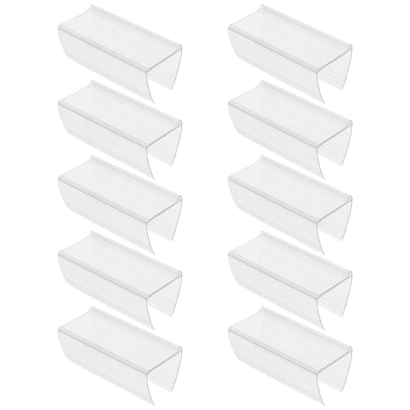 SEWCHICS 10Pcs Transparent Shelf Label Holders for Supermarket Price Tags with Stable Display Stand