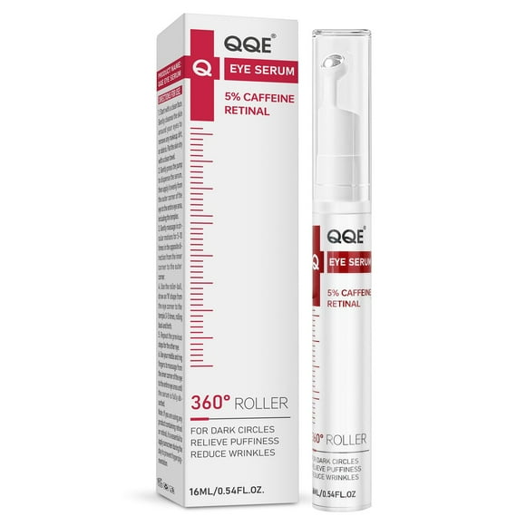 Sérum para ojos QQE con retinol al 5% y cafeína al 5%, rollo de 16 ml