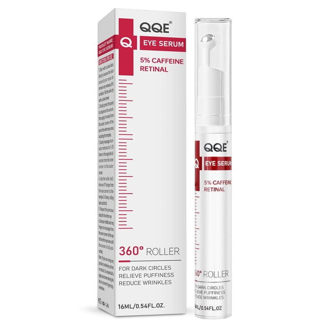 Sérum para ojos QQE con retinol al 5% y cafeína al 5%, rollo de 16 ml