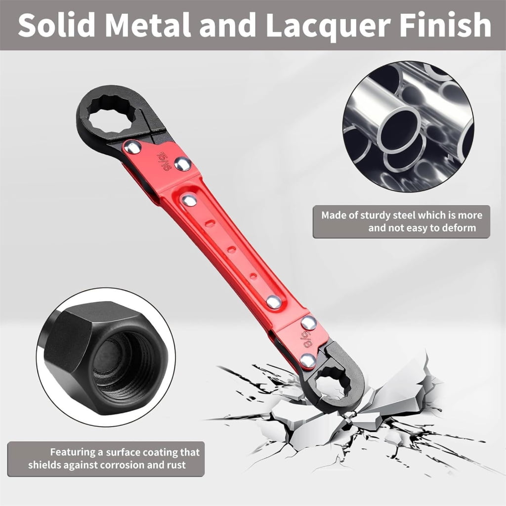 MOMOJIA 2Piece Double Head Nonslip Wrench Set High Strength Steel Tight Space Operation