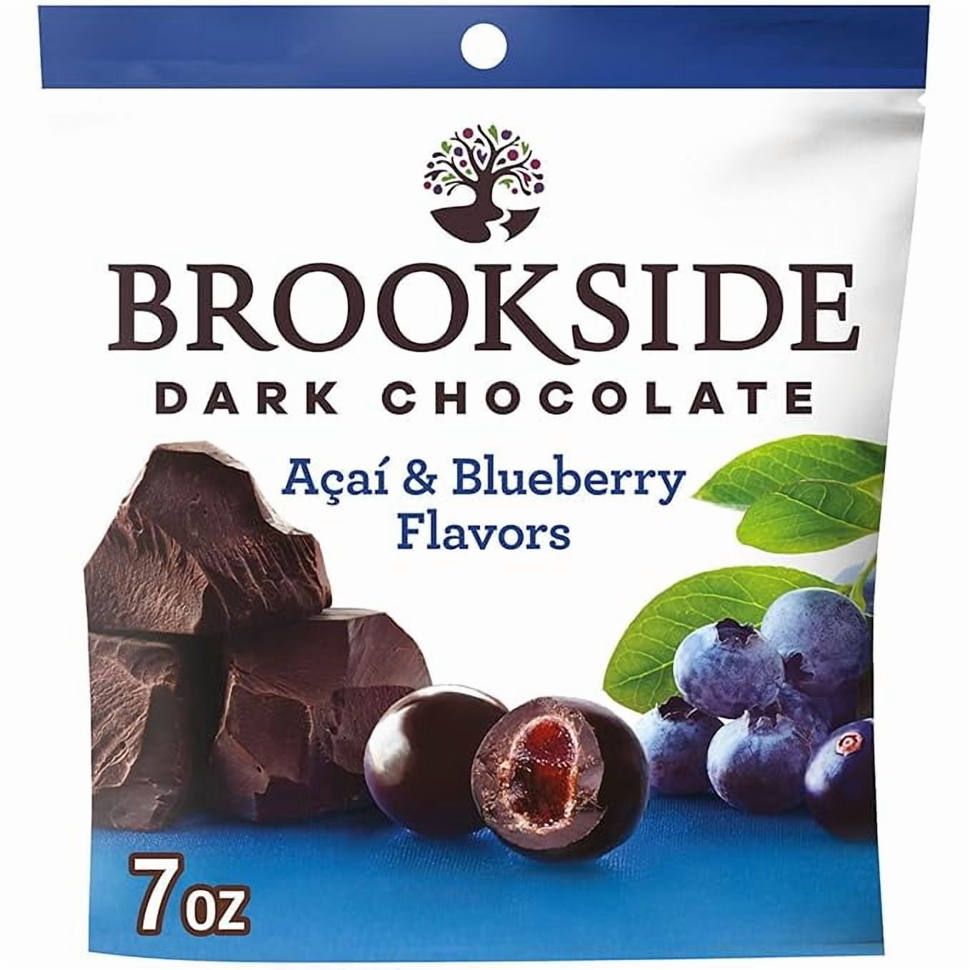 Pack of 1 BROOKSIDE Dark Chocolate, Acai and Blueberry Flavored Snacking Chocolate Bag, 7 oz