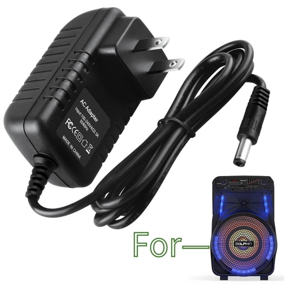 K-MAINS AC Adapter Charger Compatible With Dolphin SP-1217RBT 12" Party Speaker Power Supply