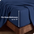 thumbnail image 2 of Bare Home Organic Jersey Sheet Set - 100% Organic Cotton - Deep Pocket - 4 Piece - Full, Dark Blue, 2 of 8
