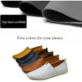thumbnail image 4 of Men's Leather Slip On Soft Business Driving Shoes, Flat Slip On Lightweight Casual Boat Shoes, Business Casual Leather Shoes., 4 of 9
