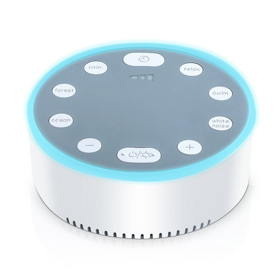 Portable White Noise Sound Machine, Hatch Sound Machine with 6 Soothing Sounds Sleeping Mood Night Light 3 Dimming Modes 3 Timer for Home Office
