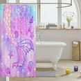 thumbnail image 3 of Mermaid Shower Curtain for Kids Girls Rainbow Purple Mermaid Tail Printed Bath Curtain with 12 Hooks Cute Bathroom Decor Shower Curtain Set Mermaid Fish Scale Glitter Decor,72x84 Inches, 3 of 6