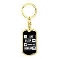 thumbnail image 4 of Eat Sleep Cats Stainless Steel or 18k Gold Premium Swivel Dog Tag Keychain, 4 of 8