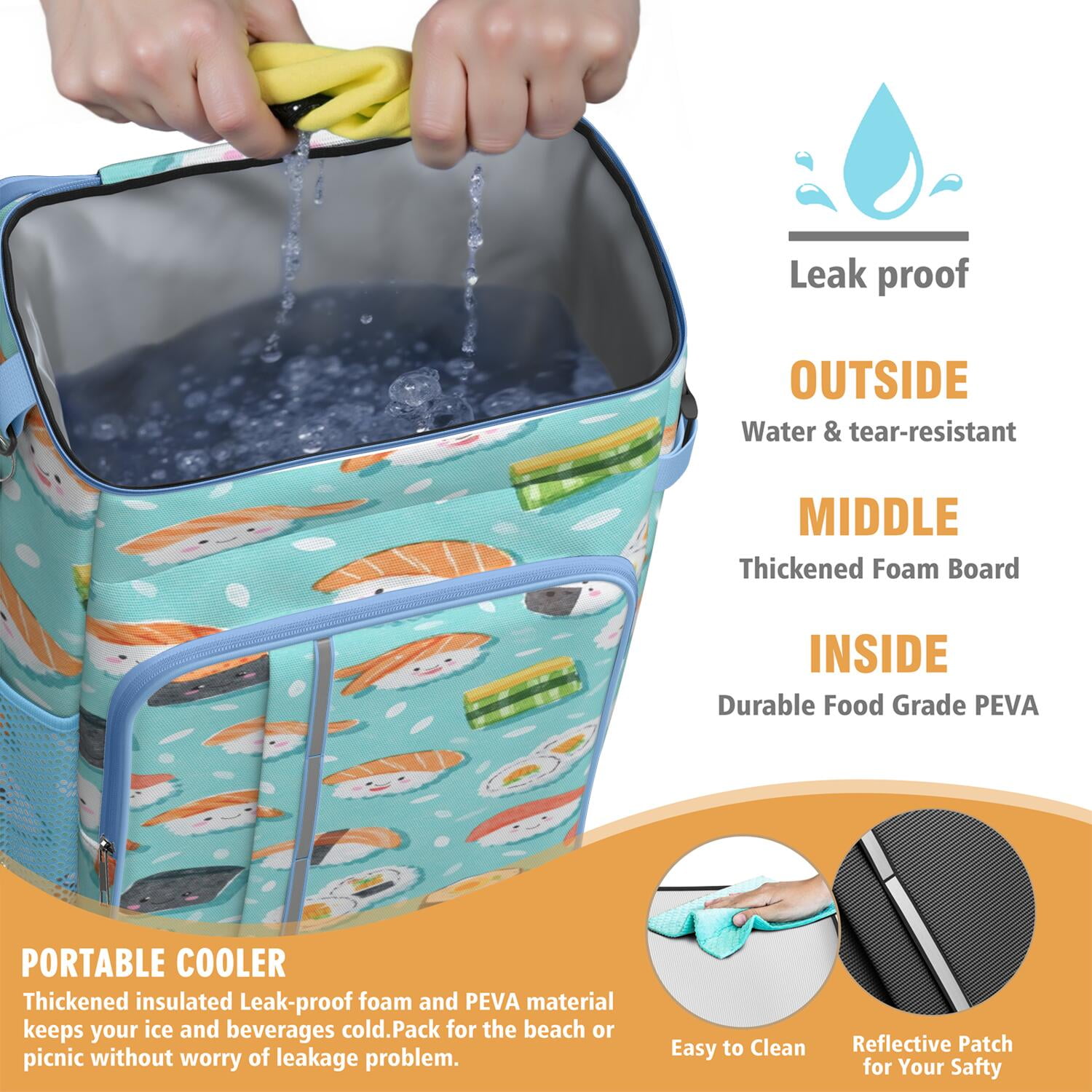 Cooler Backpack 26 Cans Insulated Backpack Cooler for Men & Women,Sushi Drink Beverage Beer Bag Cooler for BBQ Camping Beach