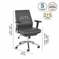 thumbnail image 4 of 400 Series Mid Back Leather Executive Office Chair in Dark Gray, 4 of 7